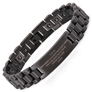 Wollet mens bio healing energy magnetic bracelet stainless steel jewelry