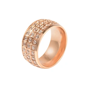 Wollet Wholesale Custom Zircon Wedding Rings Jewelry 316l Gold Plated Stainless Steel Ring For Women