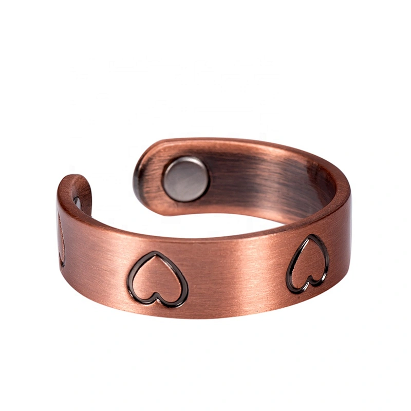 Wollet Magnetic Copper Ring Arthritis Women Pure Copper Rings for Women Adjustable Health with 3PCS Magnets