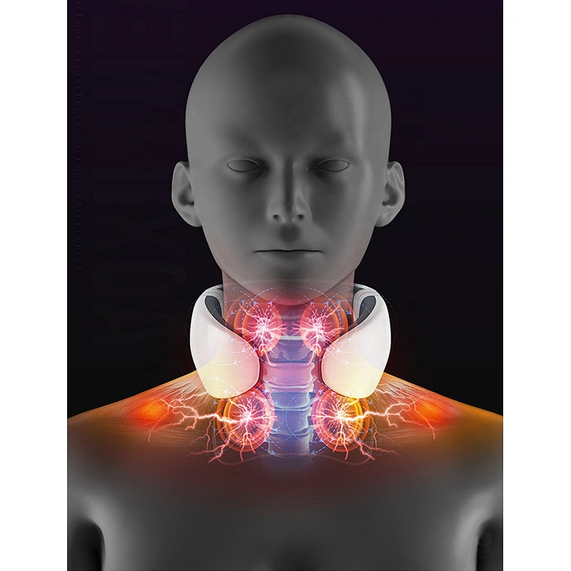 Wollet 5 Modes 9 Levels Smart Deep Tissue Trigger 4 Point Massage Intelligent Portable Cervical Neck Massager with Heat Cordless