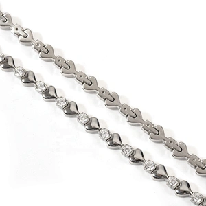 Wollet Fashion Japan Technology Science CZ Stone 316L Stainless Steel Quantum Energy Bracelet