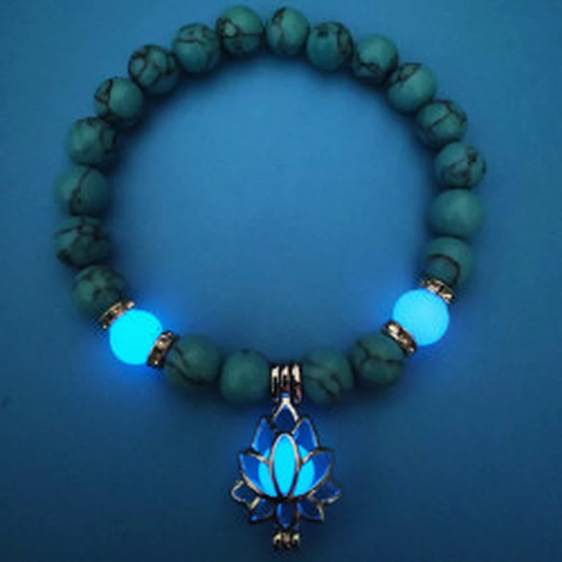 Wollet Energy Glowing Lotus Sanskrit Beaded Bracelet