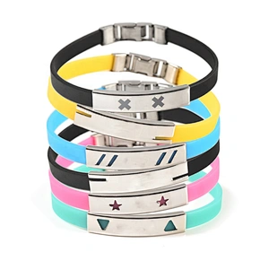 Wollet Fashion Multi-Colour Bio Magnetic Stainless Steel Silicone Bracelet For Children