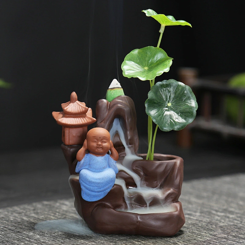 Wollet Creative Home Ceramic Ornaments Hydroponic Flower Ornaments Backflow Aromatherapy Oven Backflow Incense Oven