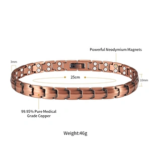 Wollet Magnetic Copper Anklets Arthritis Pain Relief 99.95% Pure Copper Anklet with Strong Magnets for Feet & Ankles
