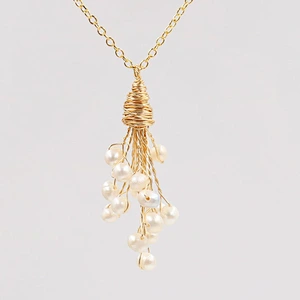 Wollet Fashion Natural Freshwater Pearl Hand-wound Ladies Tassel Pendant Necklace
