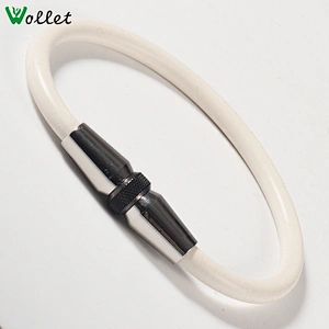 Stainless Steel White Rubber Magnetic Sports Bracelets