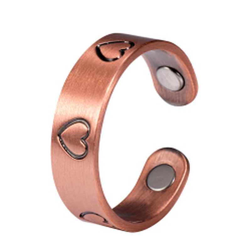Wollet Magnetic Copper Ring Arthritis Women Pure Copper Rings for Women Adjustable Health with 3PCS Magnets