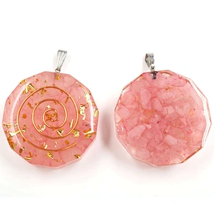 Wollet Natural Crystal Organ Double Spiral Chakra Power Stone Pendant