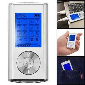 Wollet Tens Unit Machine Pulse Massage 8 Massage Modes Rechargeable Pain Relief Muscle Stimulator Massager with 4 Pads