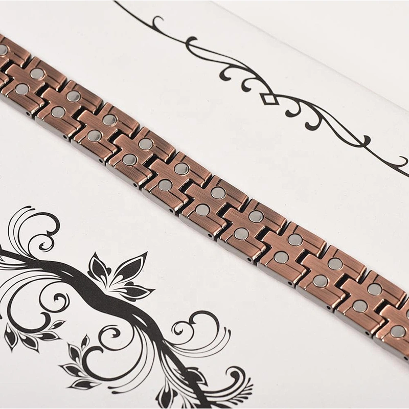 Wollet Wholesale Health Double Row Bio Magnetic Copper Bracelet For Men Jewelry