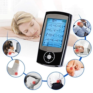 Wollet Tens Unit Machine Pulse Massage 16 Massage Modes Rechargeable Pain Relief Muscle Stimulator Massager with 4 Pads