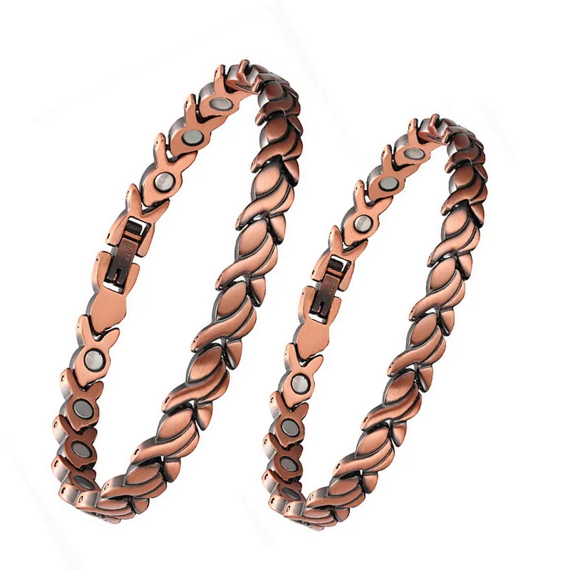 Wollet Fashion Health Copper Metal Bracelets Jewellery Copper Magnetic WoMen Anklet
