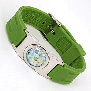 china supplier crystal stone red silicon bracelet with charm