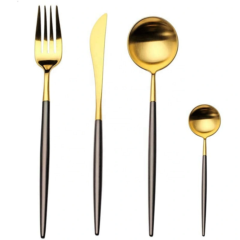 Wollet New Design Tableware Dinnerware Sets Dinner Plate Sets Copper Fork Spoon Pure Copper Tableware Set
