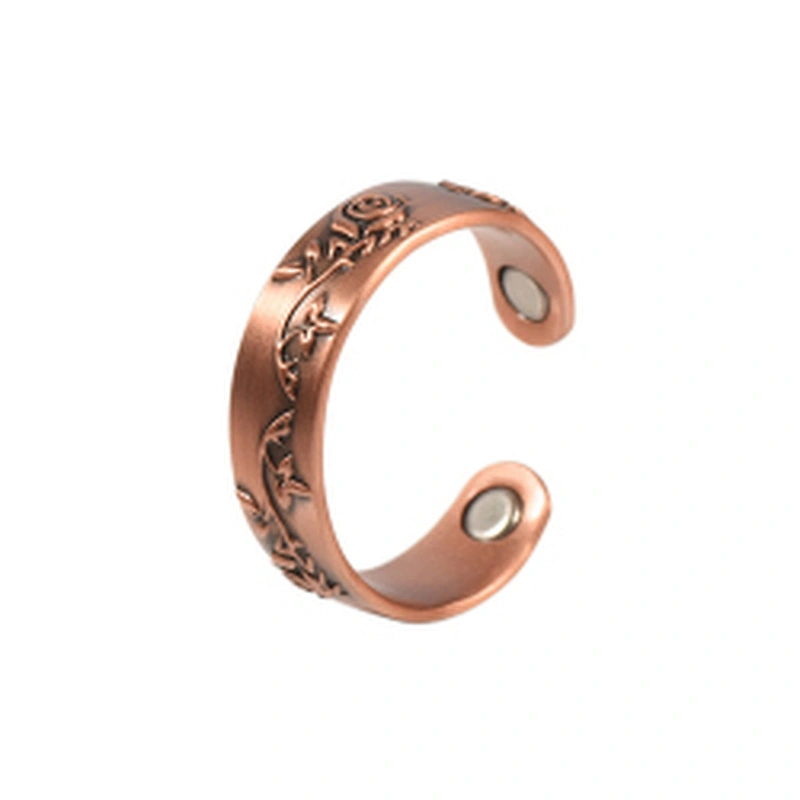 Wollet Magnetic Copper Ring Arthritis Women Pure Copper Rings for Women Adjustable Health with 3PCS Magnets