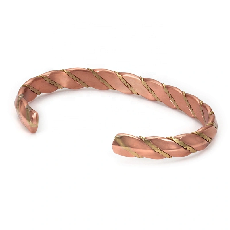 Wollet Mens Pure Copper Bangle  Arthritis Pain Relief Therapy Healthy Copper Magnetic Bracelet