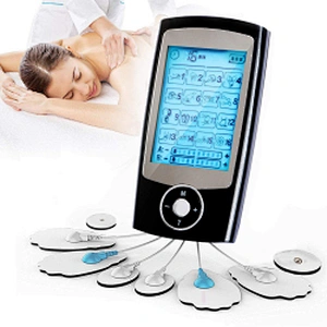 Wollet Tens Unit Machine Pulse Massage 16 Massage Modes Rechargeable Pain Relief Muscle Stimulator Massager with 4 Pads
