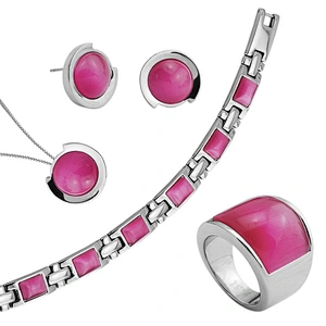 2018 New Design women colorful cat eye Stainless Steel fashion costume jewelry set