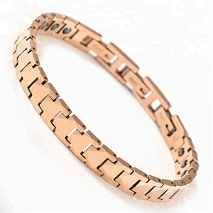Health Gold Plated negative ion tourmaline infrared germanium magnet Magnetic wholesale tungsten bracelet bangle