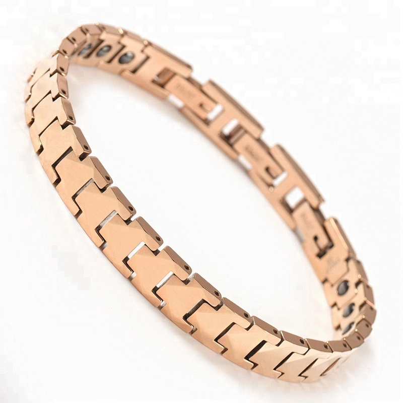 Health Gold Plated negative ion tourmaline infrared germanium magnet Magnetic wholesale tungsten bracelet bangle