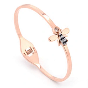 Wollet New Design Fashion Adjustable Love Bracelet Rose Gold Stainless Steel Bracelet