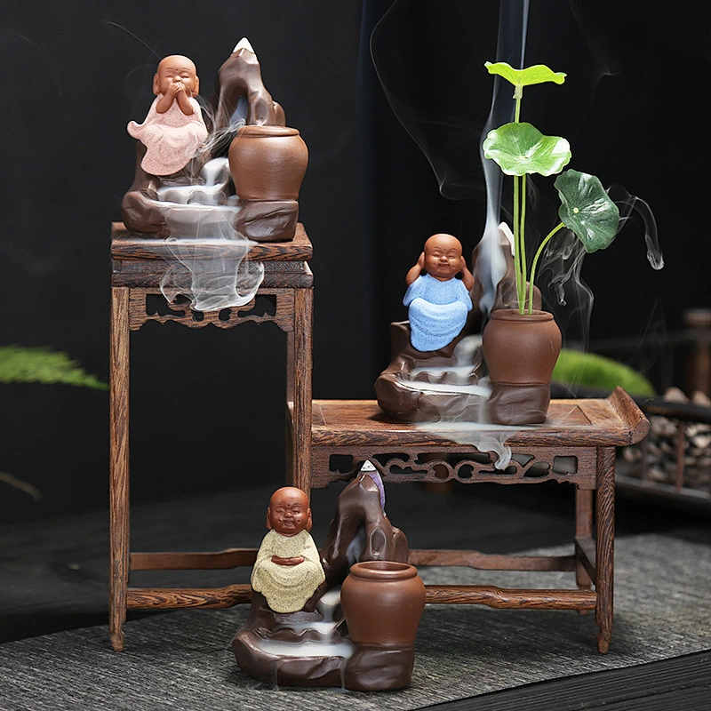 Wollet Creative Home Ceramic Ornaments Hydroponic Flower Ornaments Backflow Aromatherapy Oven Backflow Incense Oven