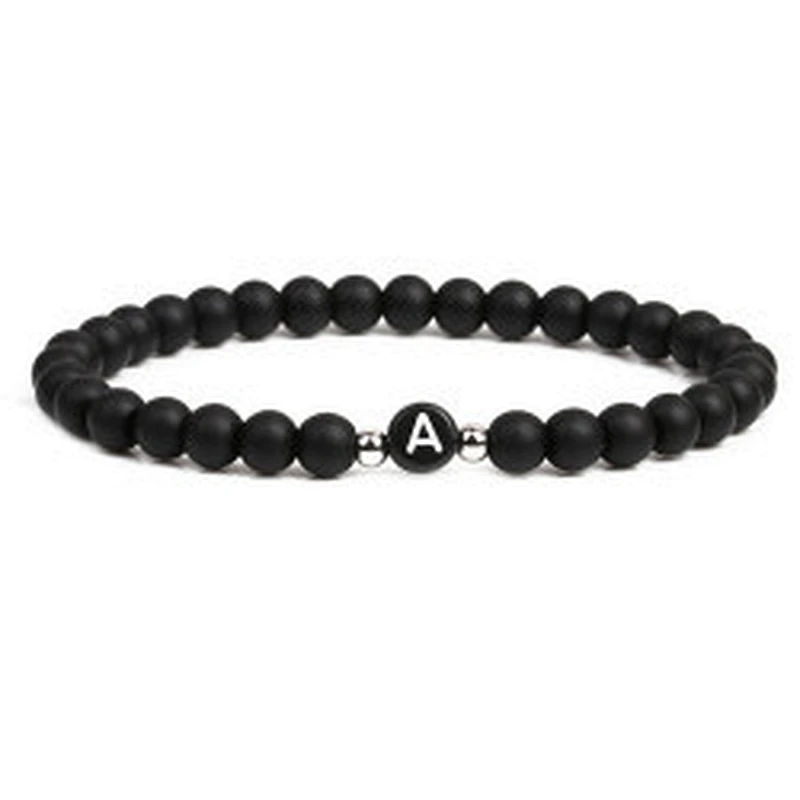 Wollet fashion black small natural lava rock stone bead bracelet
