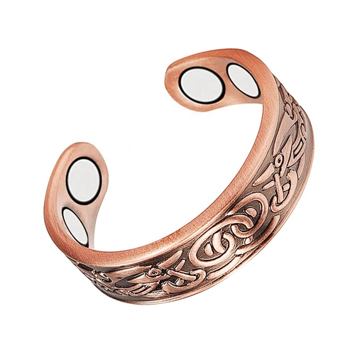 Wollet Magnetic Copper Ring Arthritis Women Pure Copper Rings for Women Adjustable Health with 3PCS Magnets