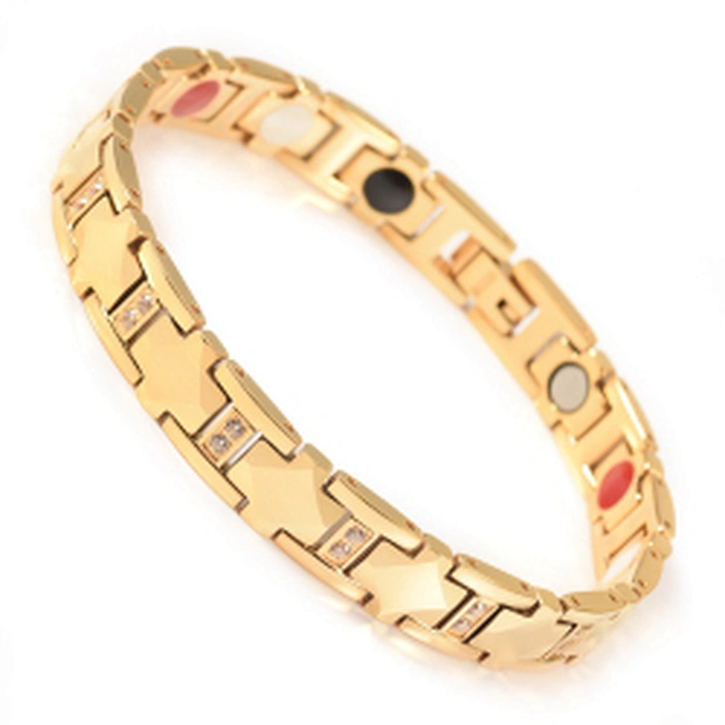 Wollet Fashion Women Tungsten Magnet Germanium Negative Ion Infrared 5 in 1 Bio Elements Magnetic Bracelet