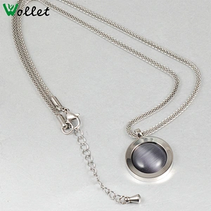 Custom Stainless Steel Magnetic Jewelry Bio Scalar Energy Gemstone Pendant Necklace