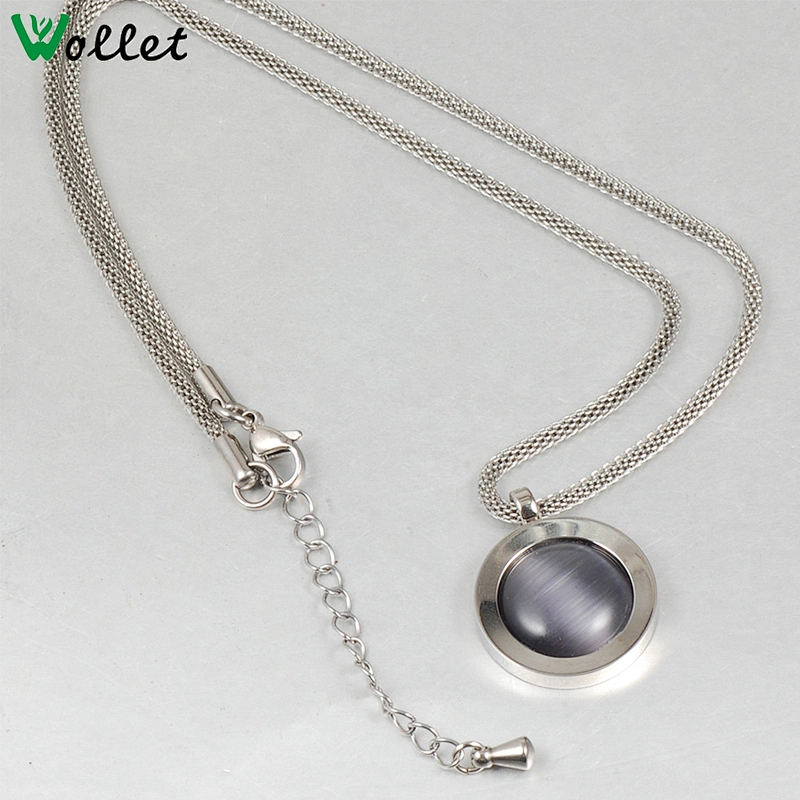 Custom Stainless Steel Magnetic Jewelry Bio Scalar Energy Gemstone Pendant Necklace