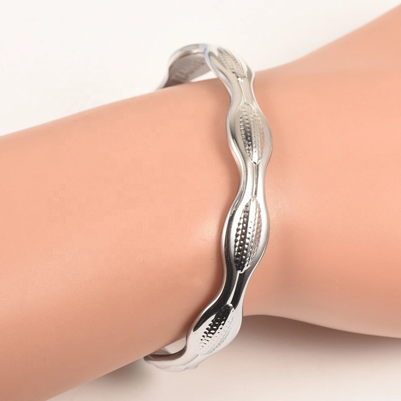 Wollet Pure Silver Bangle for Men  Arthritis Pain Relief Therapy Healthy Copper Magnetic Bracelet