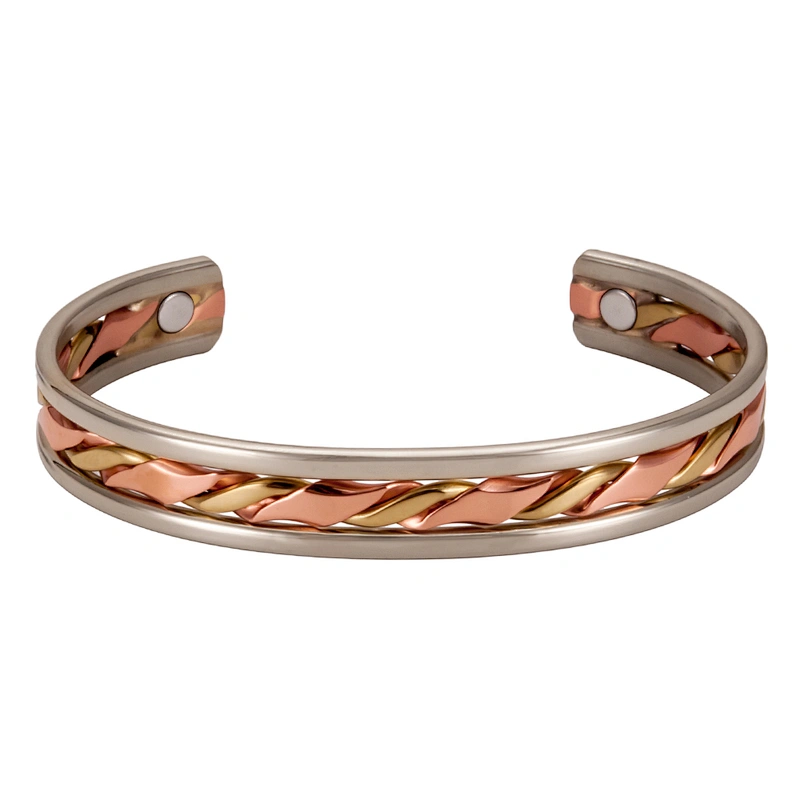 Wollet Mens Pure Copper Bangle  Arthritis Pain Relief Therapy Healthy Copper Magnetic Bracelet