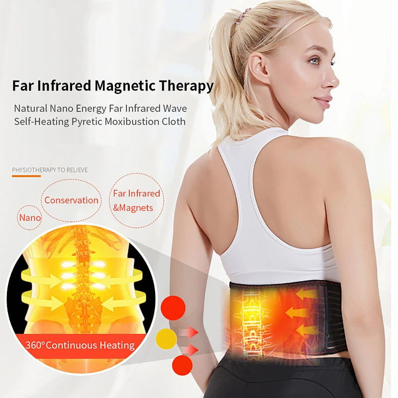 Wollet Removable Adjustable Pain Relief Back Waist Tourmaline Belt Self-heating Magnetic Therapy Belt