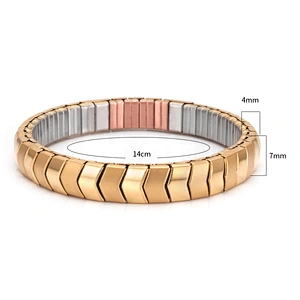 Wollet New Design Flexible Stainless Steel Magnetic Therapy Elastic Bracelet for Women and Girls