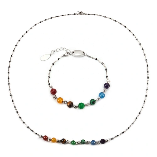 New Release Wollet Health Beautiful Negative Ion 7 Chakra Jewelry Set with 316L Stainless Steel
