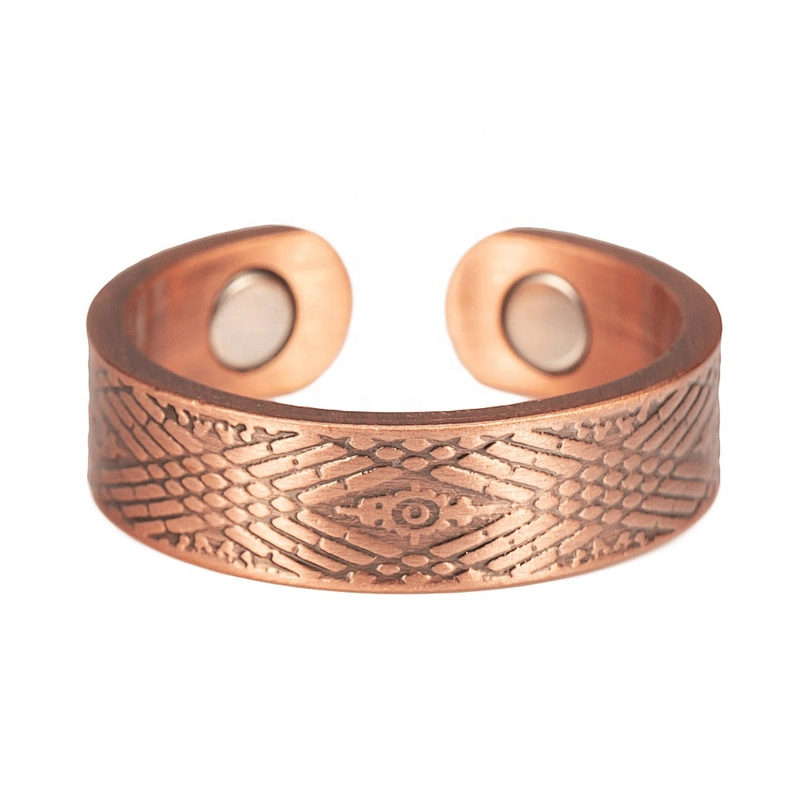 Wollet Magnetic Copper Ring Arthritis Women Pure Copper Rings for Women Adjustable Health with 3PCS Magnets