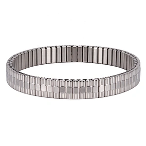 Wollet New Design Flexible Stainless Steel Magnetic Therapy Elastic Bracelet for Women and Girls