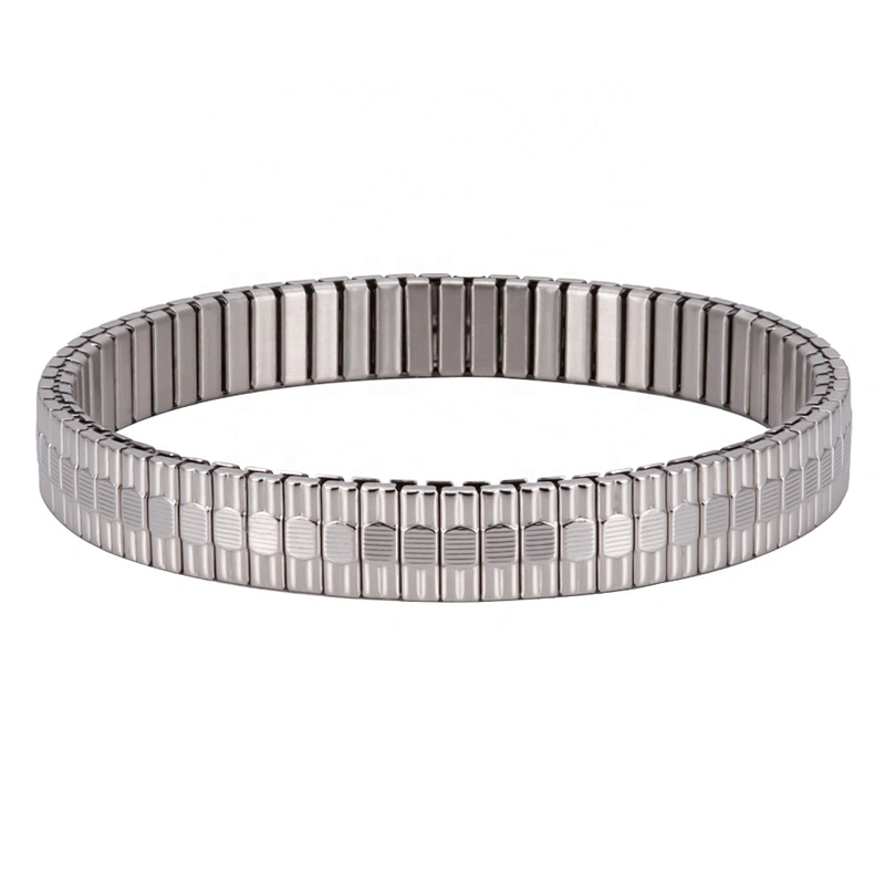 Wollet New Design Flexible Stainless Steel Magnetic Therapy Elastic Bracelet for Women and Girls