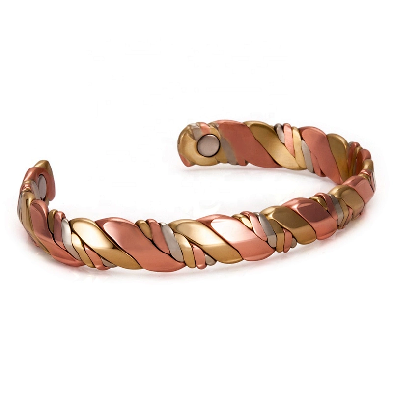 Wollet Mens Pure Copper Bangle  Arthritis Pain Relief Therapy Healthy Copper Magnetic Bracelet