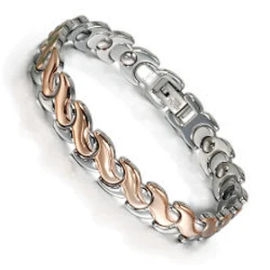 Wollet Rose Gold Plated 5 in 1 Element 316L Stainless Steel Magnetic Bracelet