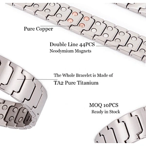 Wollet New Men Japan Therapeutic Titanium Health Japanese Blood Pressure Control Bio Magnetic Therapy Bracelet