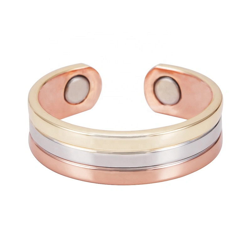 Wollet Magnetic Copper Ring Arthritis Women Pure Copper Rings for Women Adjustable Health with 3PCS Magnets