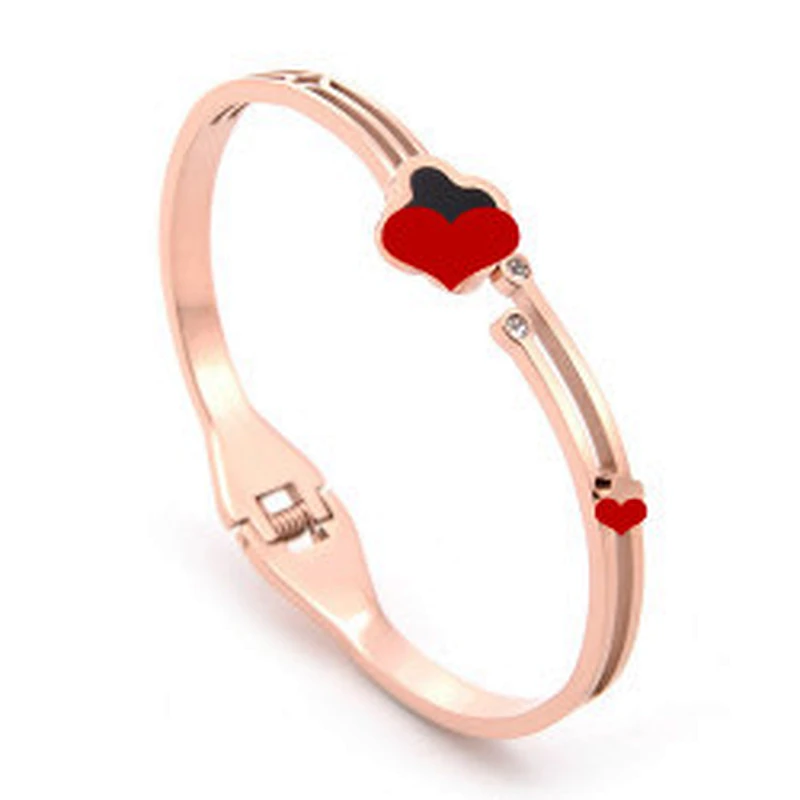 Wollet New Design Fashion Adjustable Love Bracelet Rose Gold Stainless Steel Bracelet