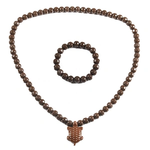 Pop Relax Korea Bio Germanium Tourmaline Stone Necklace Negative Ion Health Care Physiotherapy Long Life Turtle Energy Necklace
