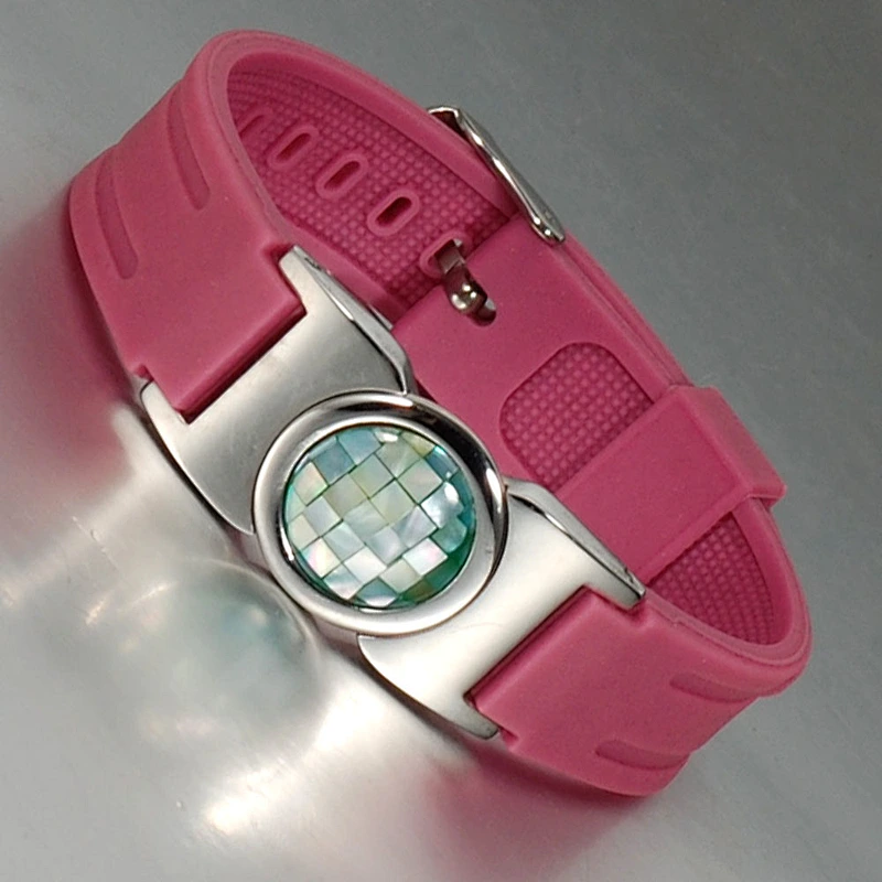 china supplier crystal stone red silicon bracelet with charm