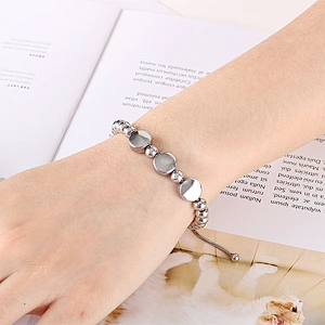 Wollet Fashion Women's New Stainless Steel Bead Adjustable Bracelet