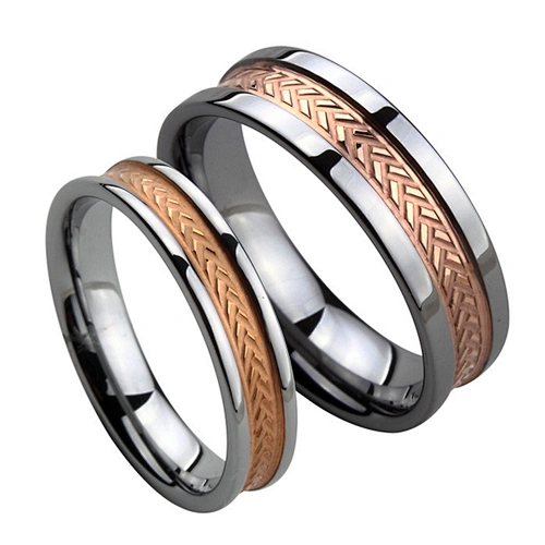 wollet gold plated mens expandable pair tungsten carbide wedding ring