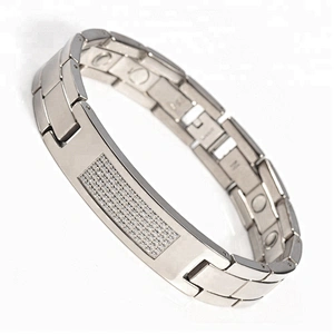 Wollet New Design Fashion CZ Stone Health Energy Bio Magnetic Titanium Magnet Bracelet